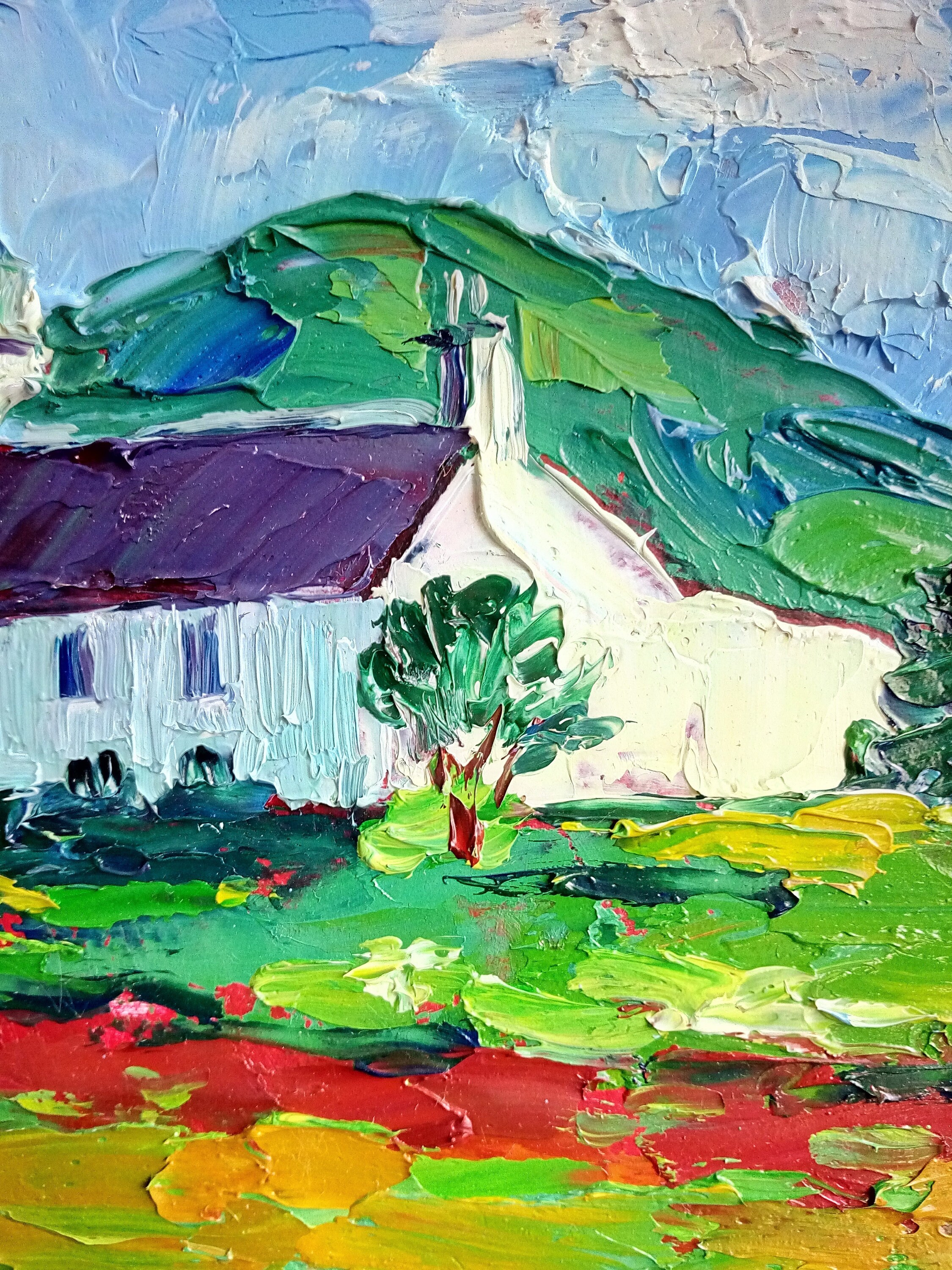 Ireland field painting Original art Irish Cottage Irish Etsy