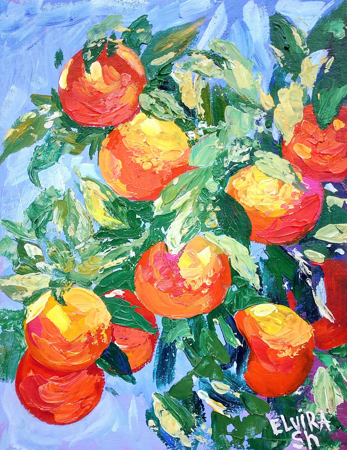 Orange tree Painting Original art Impasto painting Original Etsy