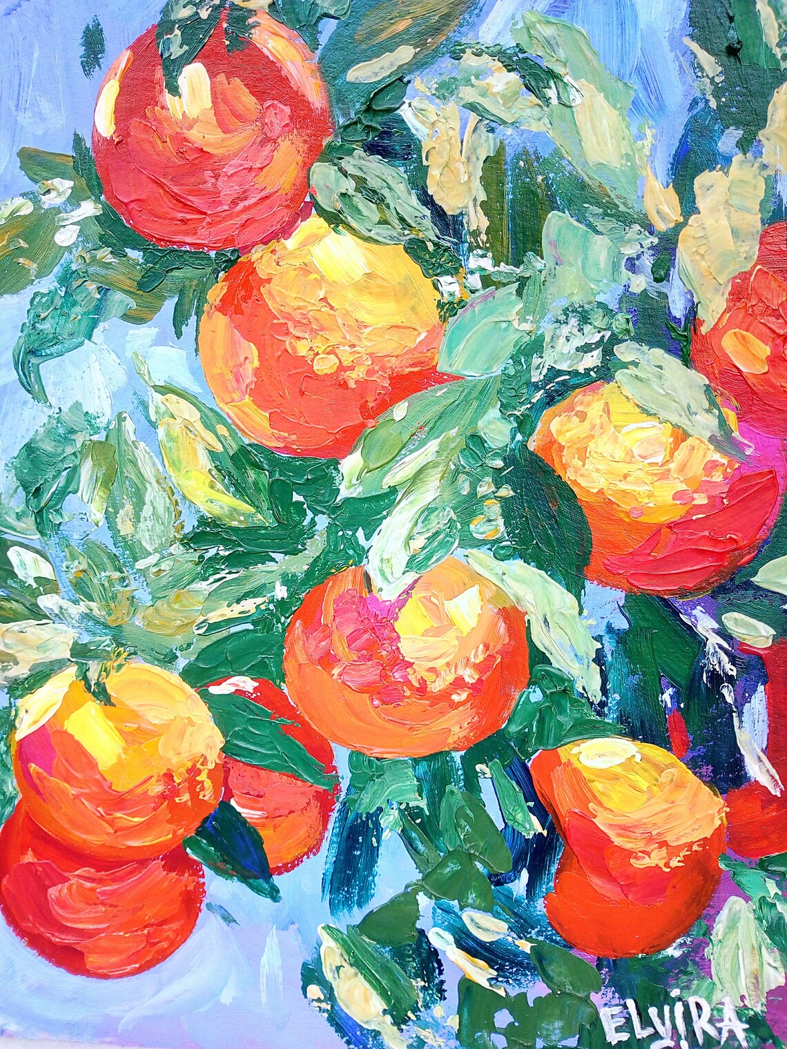 Orange tree Painting Original art Impasto painting Original Etsy