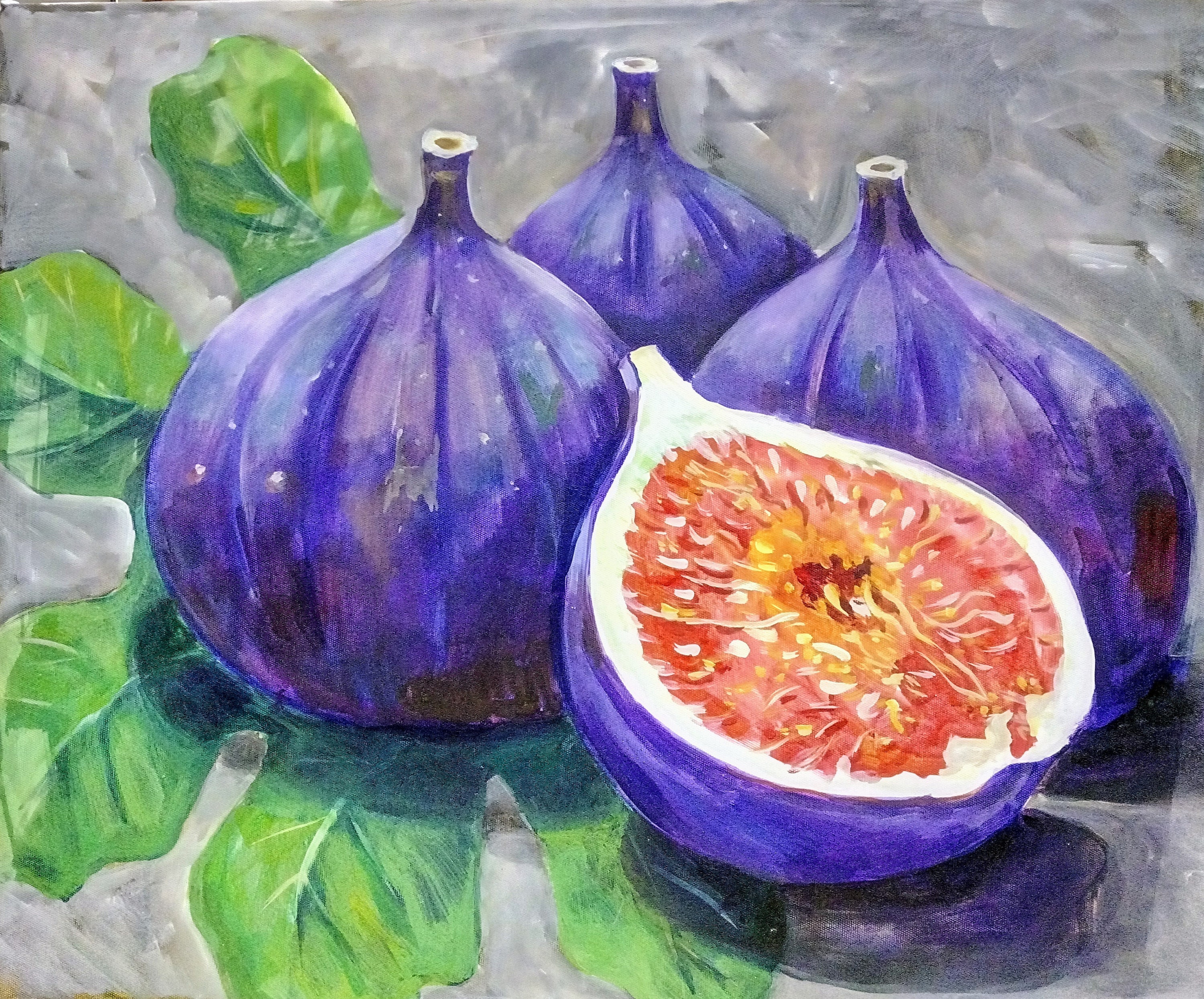 Figs painting Fruit Original art Canvas art Still life fruit Etsy