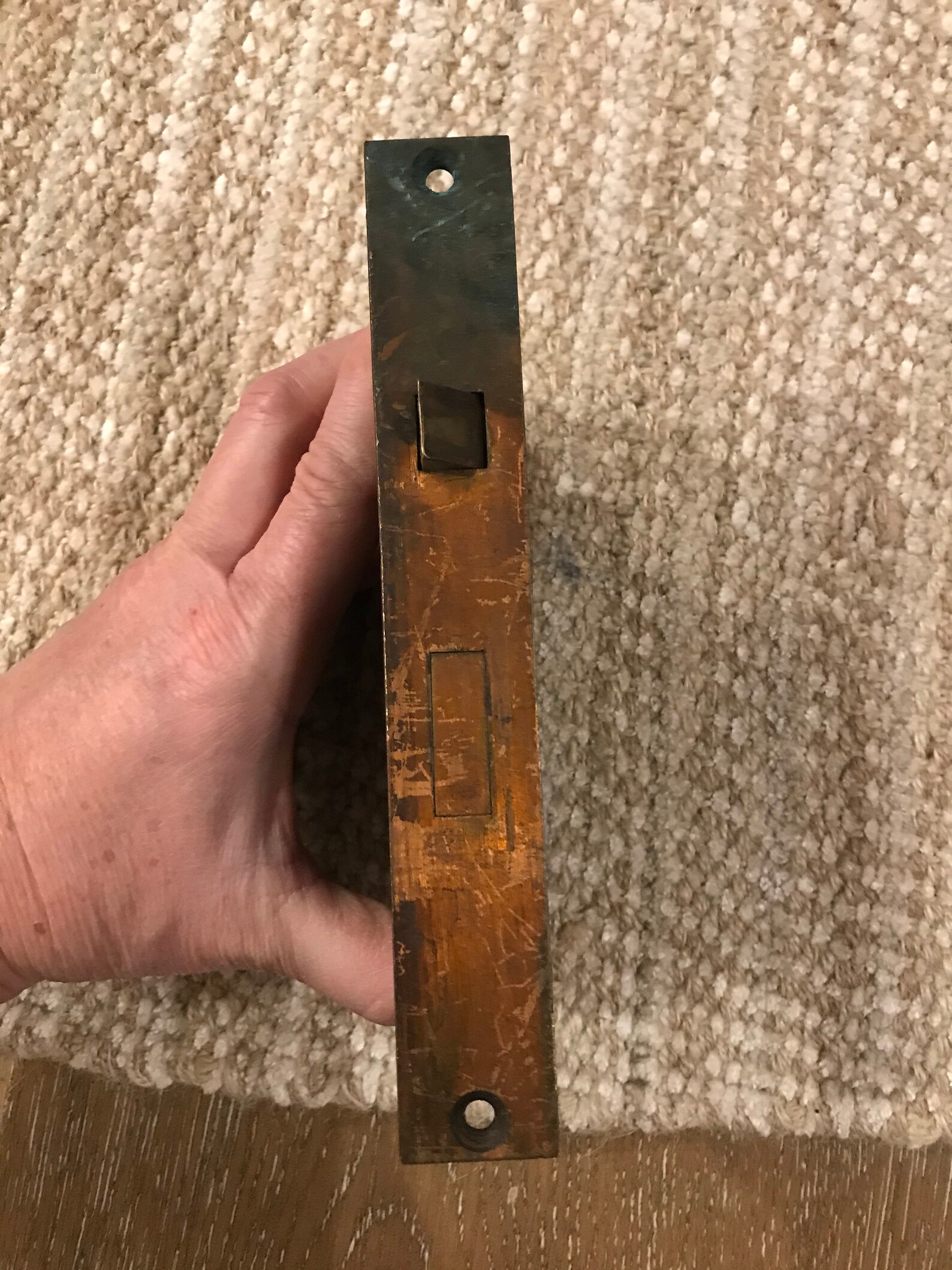 Antique exterior mortise lock door hardware with brass face Etsy