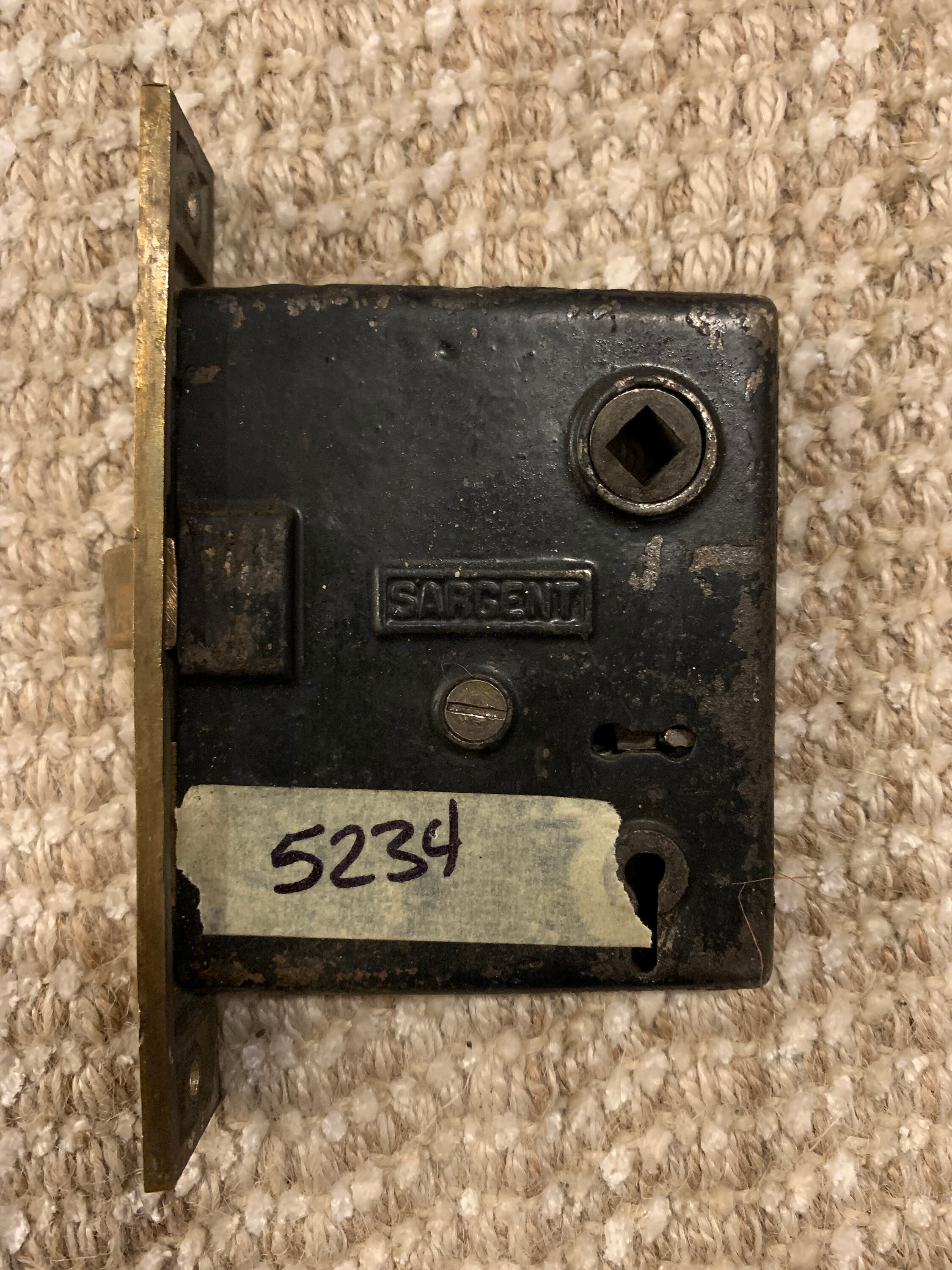 Antique Sargent interior mortise lock door hardware. Etsy