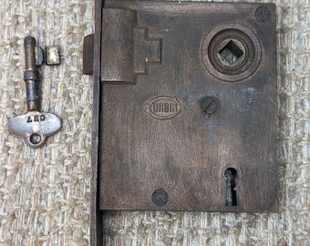 Antique Corbin Exterior Mortise Lock With Key Door Hardware #5550