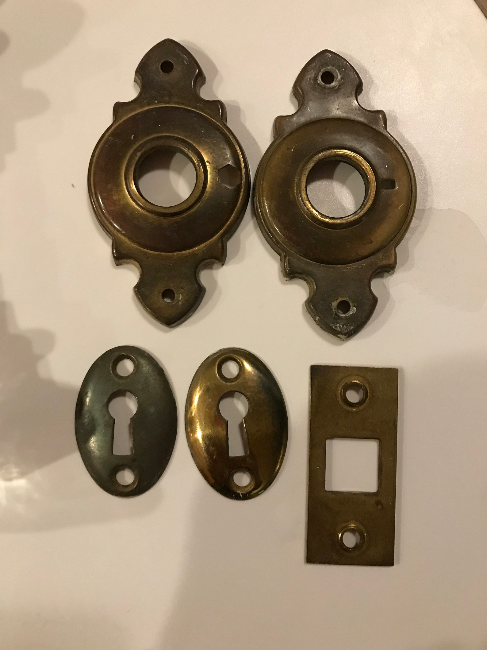 Vintage mortise lock knob plates key hole covers strike | Etsy