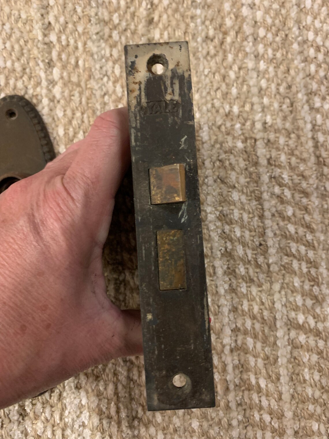 Vintage Yale interior mortise lock with door knob plates and Etsy
