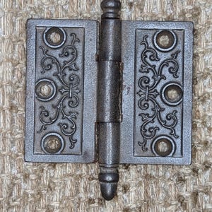 3 1/2&quot; x 3&quot; Antique Decorative Cast Iron Steeple Tip Hinge