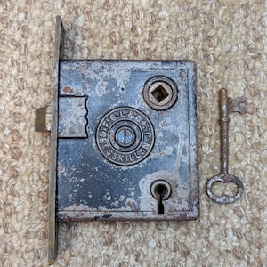 Antique F.G.I & Co. Interior Mortise Lock Door Hardware #500 With Key