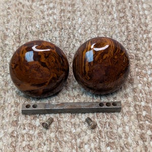 Antique Swirl Brown Porcelain Door Knob Set with Spindle & Set Screws