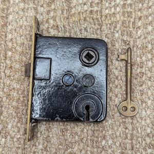 Antique Earle Interior Mortise Lock Door Hardware #1000 With Key