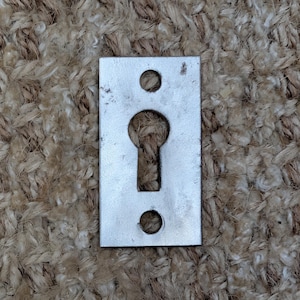 7/8" x 1  11/16" Antique Steel Key Hole Cover Escutcheon Door Hardware