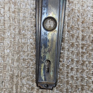 1 13/16&quot; x 5 13/16&quot; Antique Stamped Brass Door Knob Plate Hardware