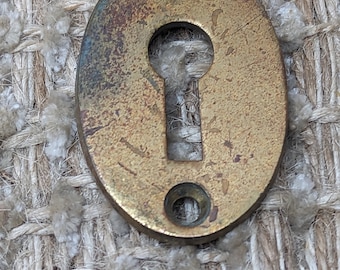 Antique RHCo. Cast Brass Key Hole Cover Escutcheon
