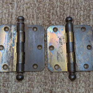 Pair 3 1/2&quot; x 3 1/2&quot; Stanley Steel Ball Tip Door Hinge Door Hardware