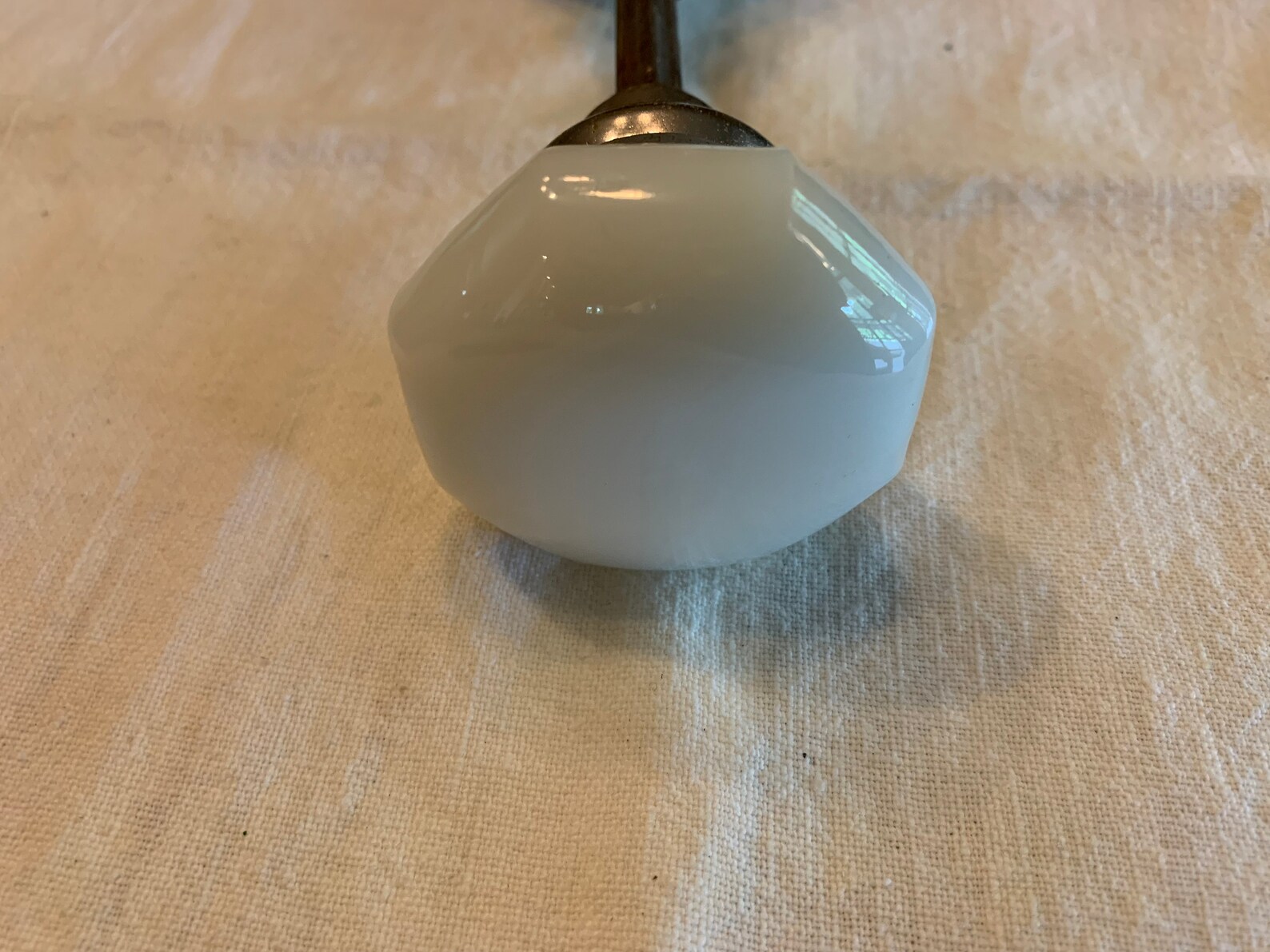 Antique white milk glass door knobs with back plates door Etsy