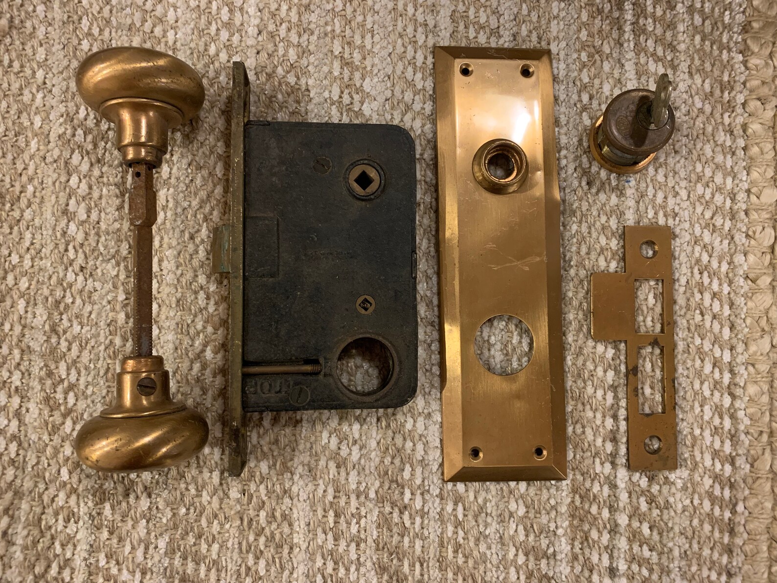 Antique brass exterior mortise lock door plates strike plate Etsy