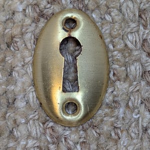 Antiek messing verguld stalen sleutelgat rozet