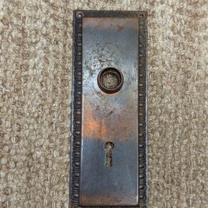 2 5/8&quot; x 7&quot; Antique Stamped Steel Door Knob Plate