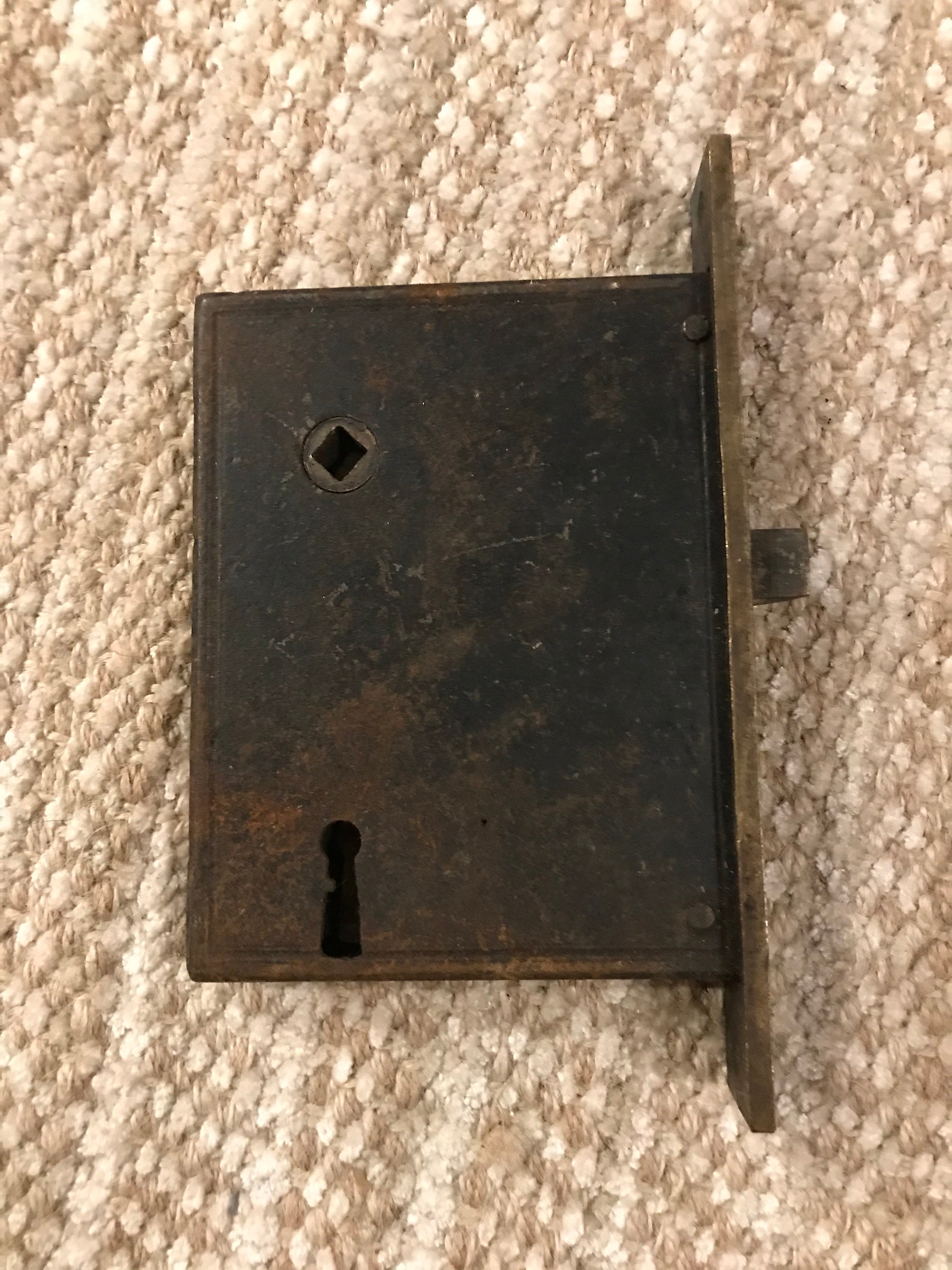 Antique exterior mortise lock door hardware with steel