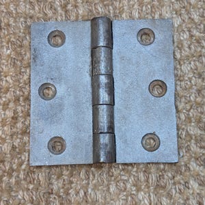 Ferragens para porta com dobradiça de ferro fundido antigo de 3 7/16&quot; x 3 1/2&quot;