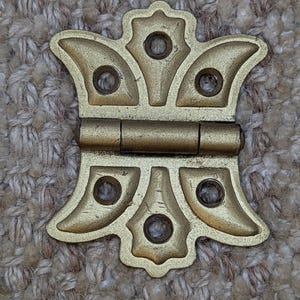 2&quot; x 2 1/2&quot; Antique Steel Brass Painted Cabinet Door Hinge