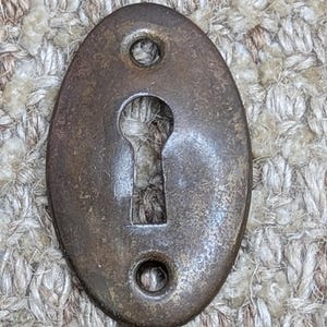 Antike gestempelt Messing Schlüsselloch Abdeckung Rosette