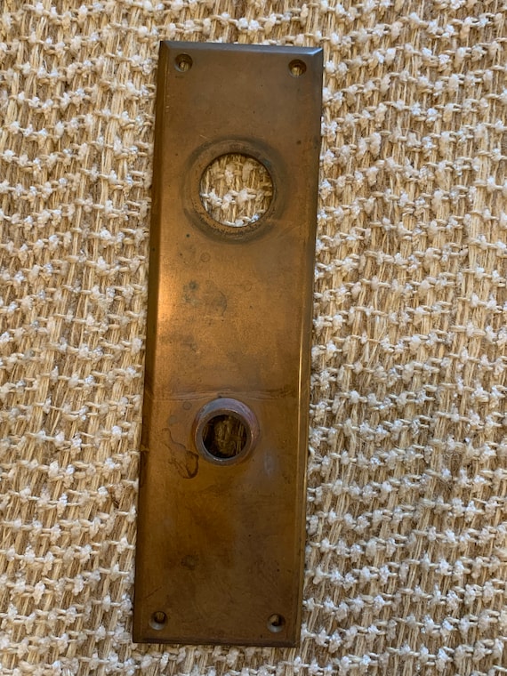 2 13 16 X 10 Antique Yale Cast Exterior Brass Door Knob Plate Etsy