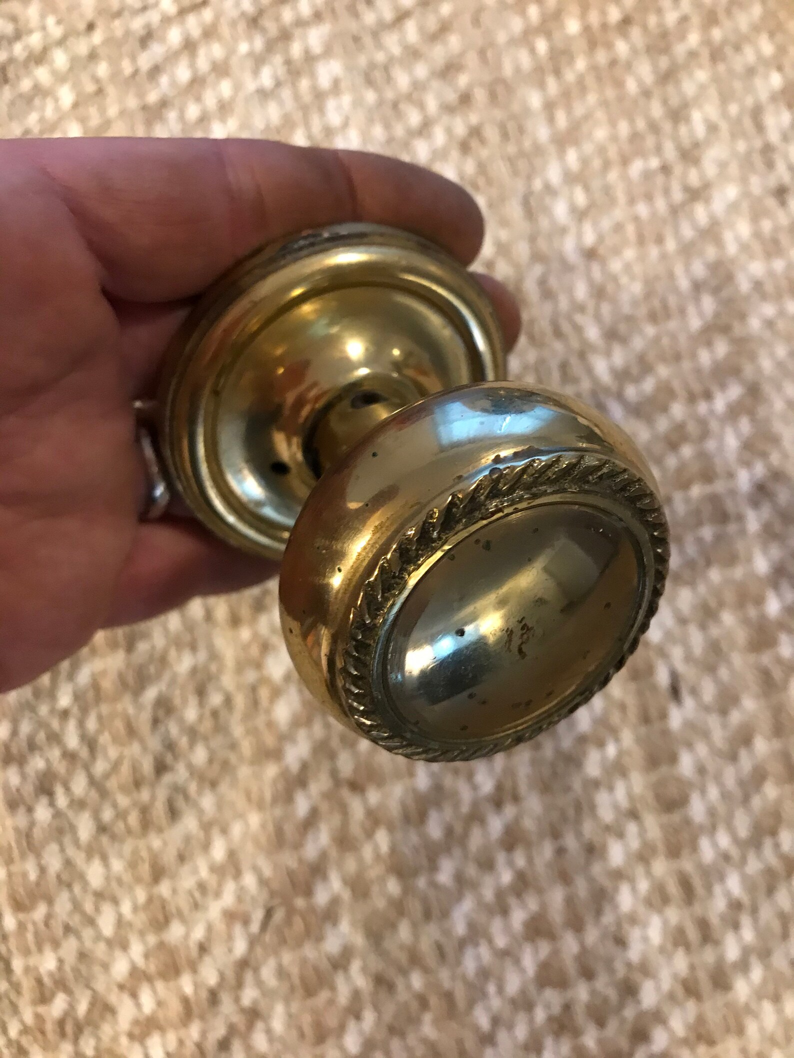 Antique decorative brass door knobs and rosettes Etsy