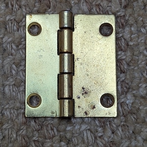 1 3/4&quot; x 2&quot; Antique Brass Plated Steel Cabinet Door Hinge