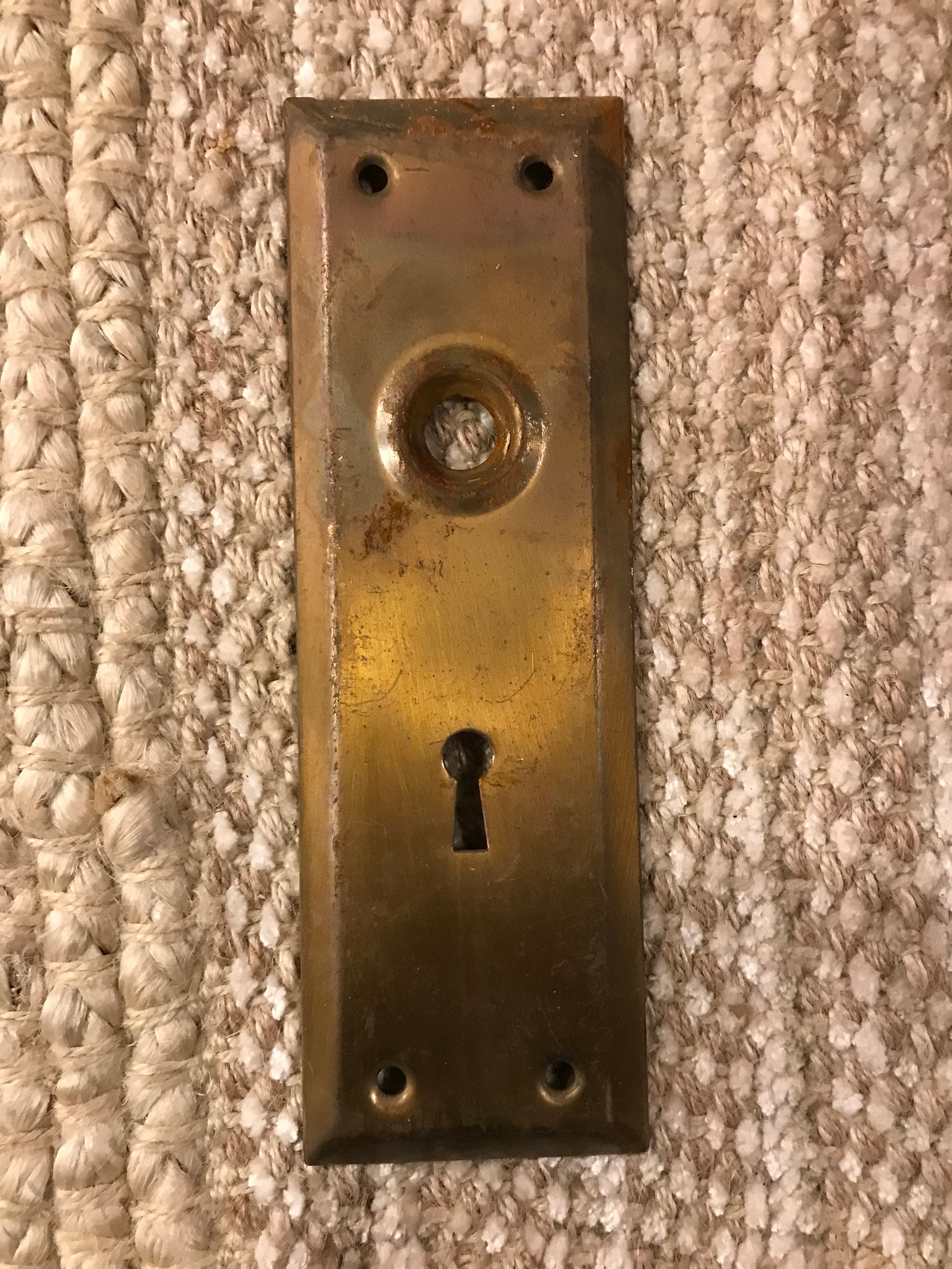 Antique interior mortise lock brass rosette key hole cover Etsy