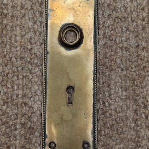 Antique Sargent & Co. 2 1/4" x 7" Cast Brass Door Knob Plate