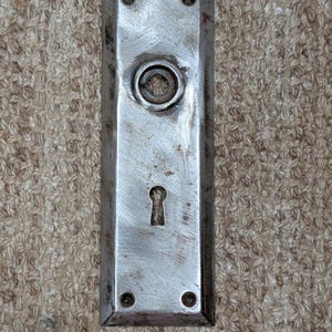 2 1/4" x 7" antieke stalen deurknopplaat