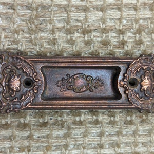 Antique Decorative Cast Iron Recessed Window Sash Lift Pull Hardware #7848