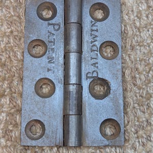 Baldwin 2 5/8&quot; x 4&quot; Dobradiças de ferro fundido antigo Ferragens para porta
