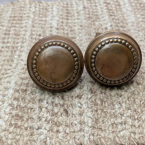 2 1/4" Antique Brass Concentric Beaded Door Knob Set Door Hardware