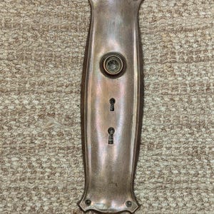 3&quot; x 11&quot; Antique Stamped Brass Door Knob Plate