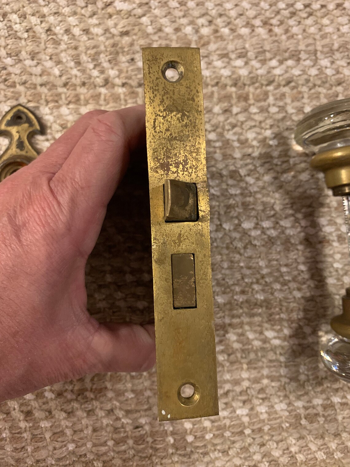 Vintage Penn interior mortise lock with door knob plates and Etsy