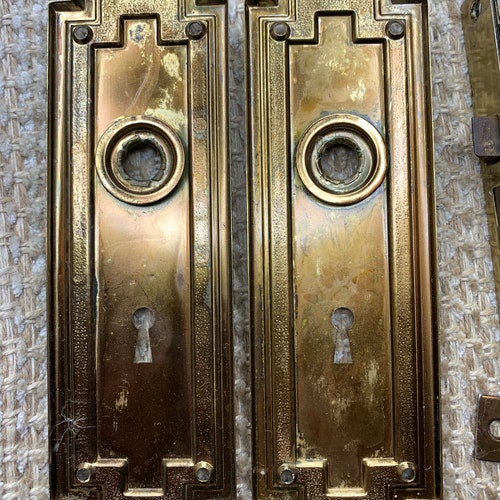 Antique Interior Mortise Lock #14, Glass offers Door Knobs & Brass Finish Door Knob Plates