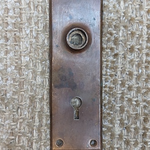 2&quot; x 6&quot; Antique Cast Brass Door Knob Plate Hardware--Windson #207 1/2
