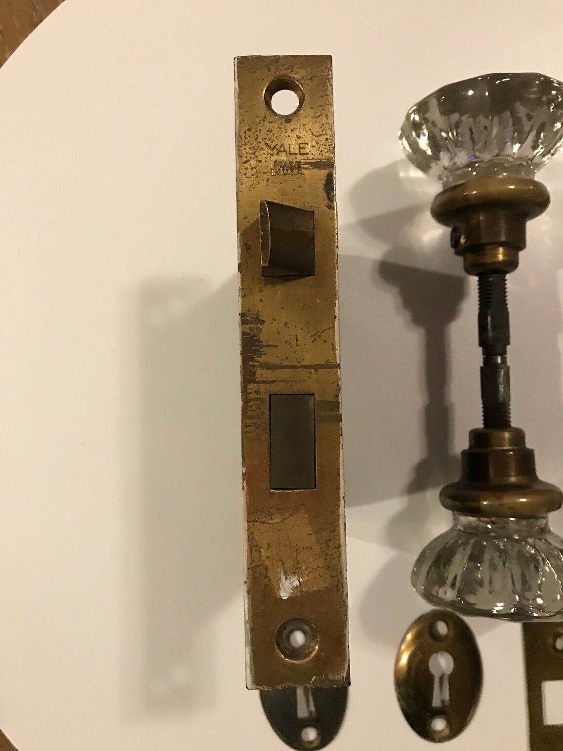 Vintage mortise lock knob plates key hole covers strike Etsy