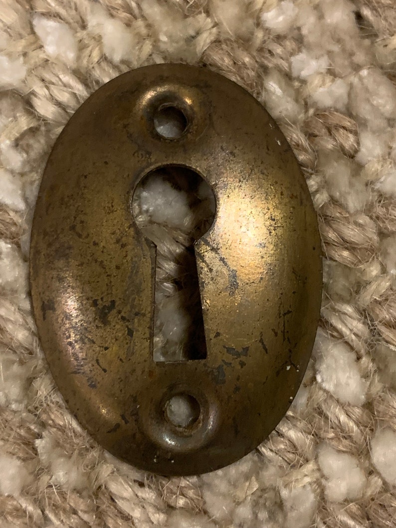 Antique Stamped Steel Key Hole Cover Escutcheon Etsy