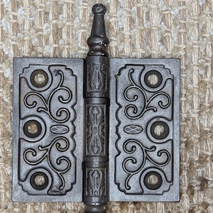 3 1/2&quot; x 3&quot; Antique Decorative Cast Iron Steeple Tip The Clark MFG CO Hinge