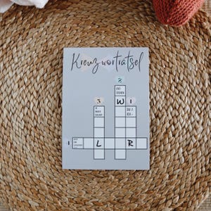 Wir werden bald Eltern , Kreuzworträtsel , Schwangerschaft verkünden , Baby Ankündigung