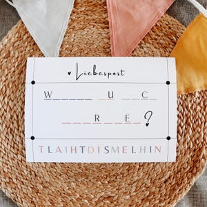 Willst du mich heiraten? , Rätsel in XXL Postkartenformat , Antrag , Verlobung , Spielerischer Heiratsantrag