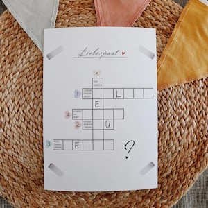 Willst du meine Frau werden? , Kreuzworträtsel in XXL Postkartenformat , Antrag , Verlobung , Spielerischer Heiratsantrag
