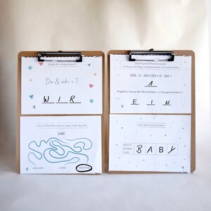 Wir bekommen ein Baby als Spiel zum selber ausdrucken, Spielerische Schwangerschaftsverkündung