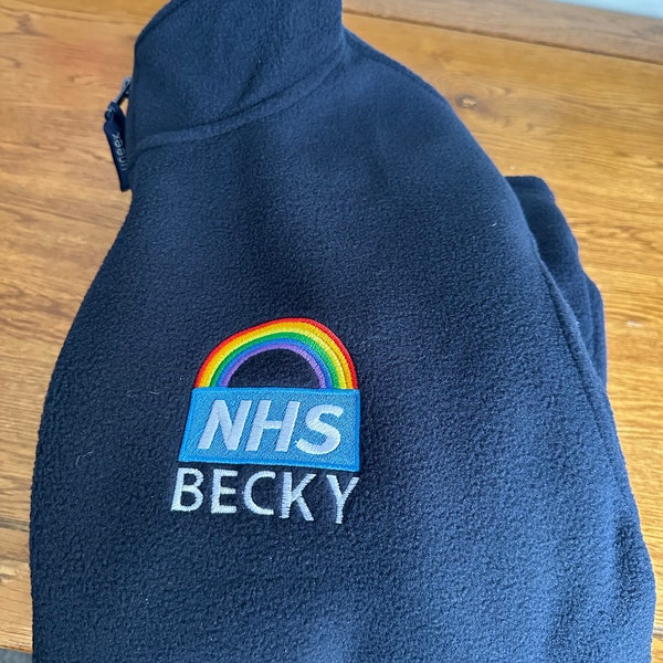 NHS rainbow fleece Jacket personalised