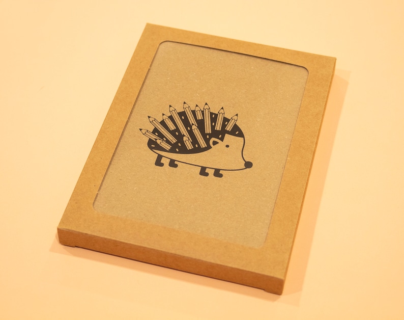 Hedgehog Set of 5 Hand Screen Printed Greeting Cards