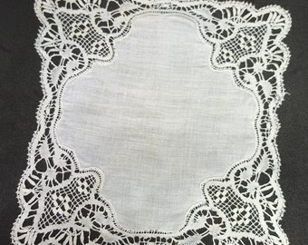 Old lace wedding handkerchief.