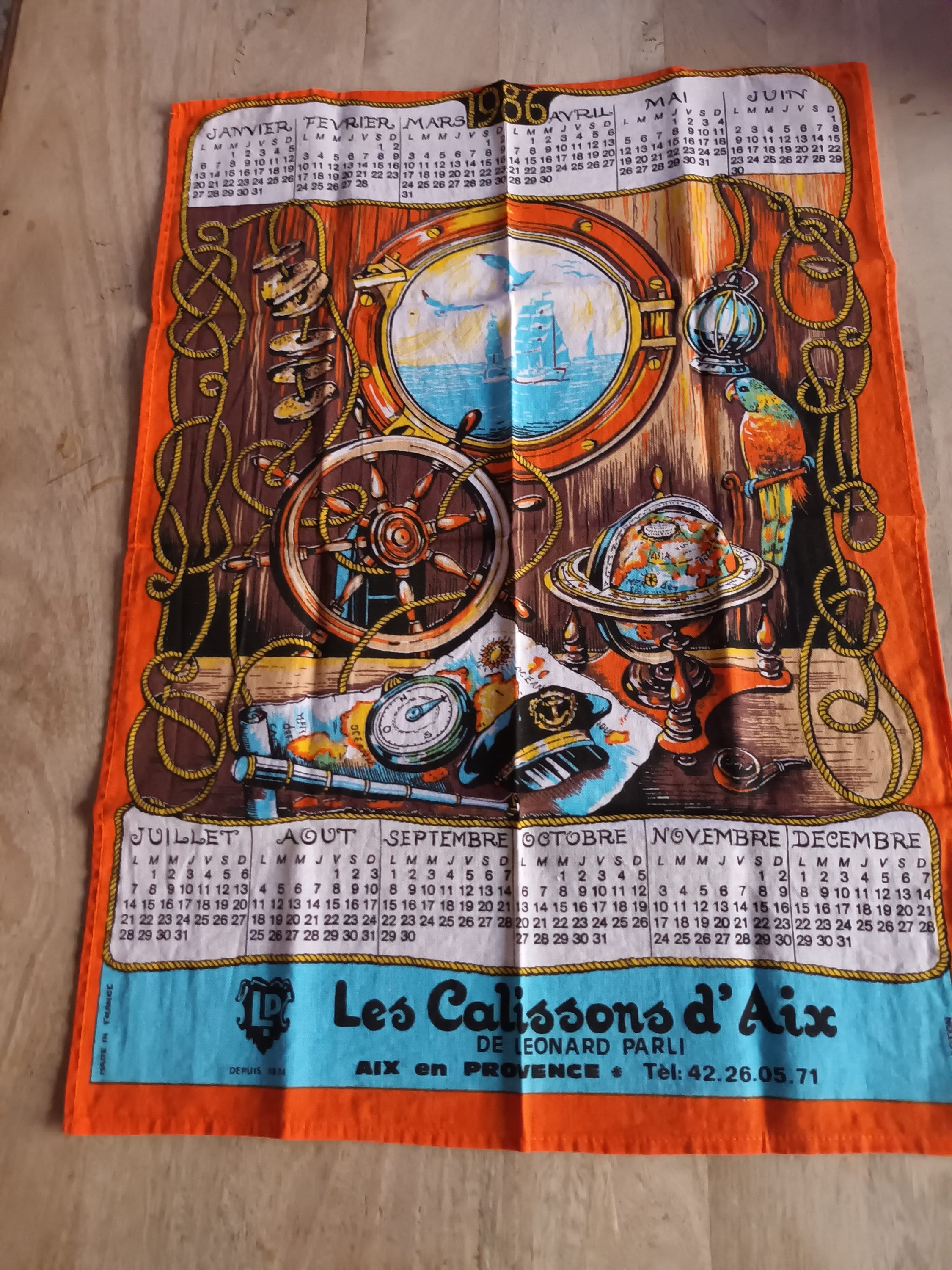 ARTS DE LA table - 2003 - Vintage - Collection - Torchon calendrier en coton EUR 5,00 - FR