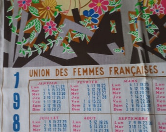 Kitchen linen - 1985 VINTAGE - perfect condition - French Women's Unions